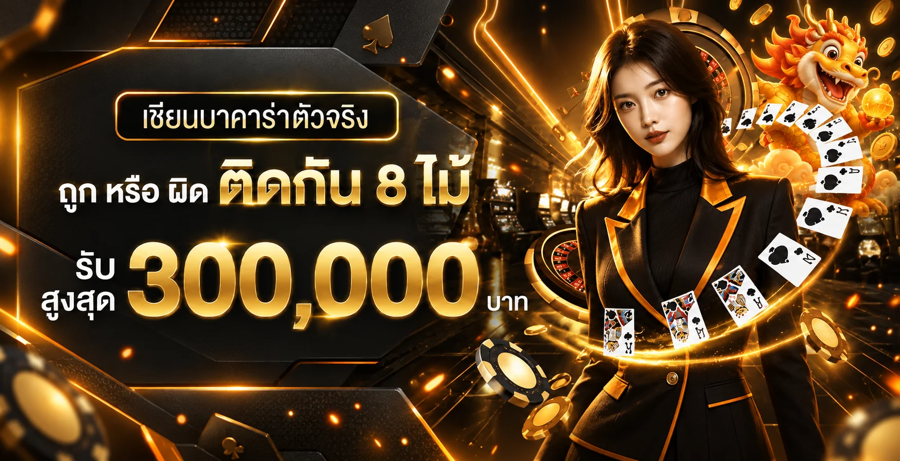 แบนเนอร์บาคาร่าและเกมโต๊ะโทนส้มสำหรับ UFA DRAGON 168